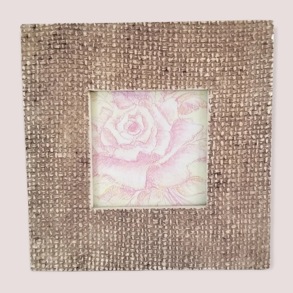 Vintage Greeting Card Burlap Resin 3